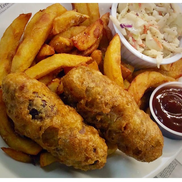 Sausages + Chips.
