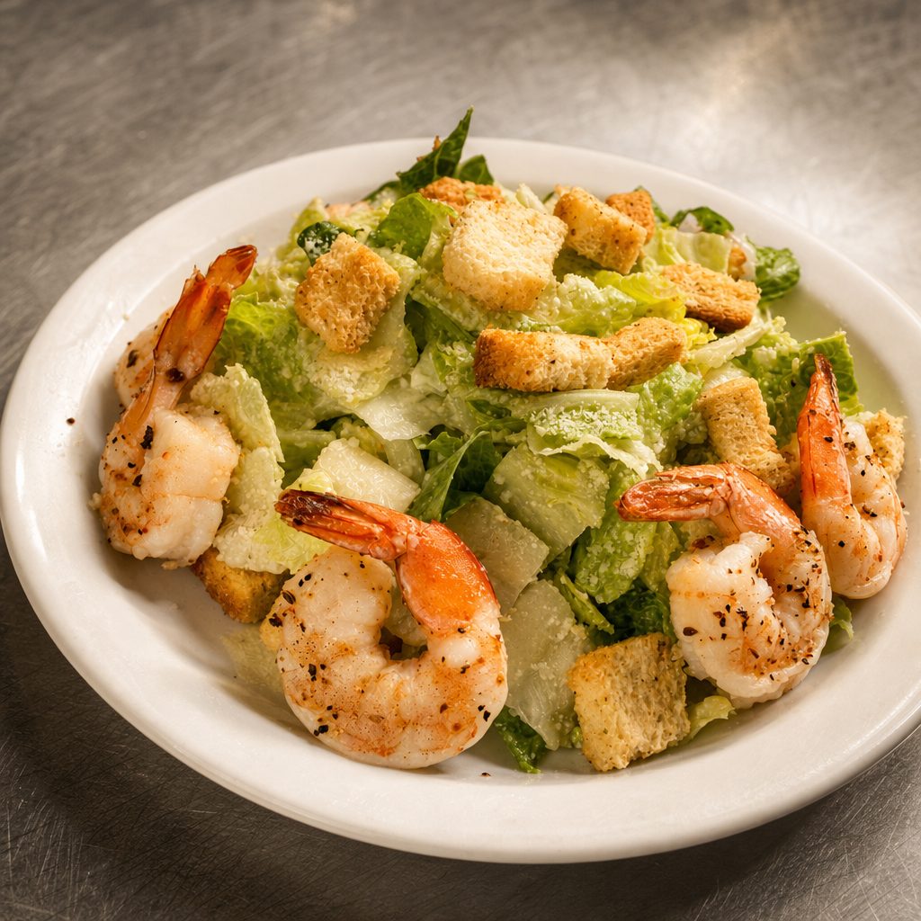 Broiled Shrimp Caesar.