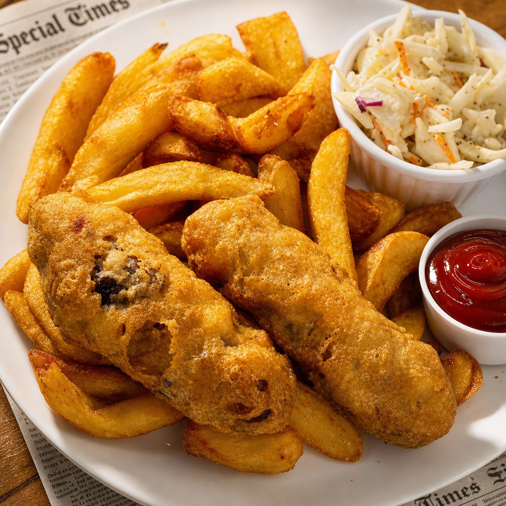 Sausages + Chips.
