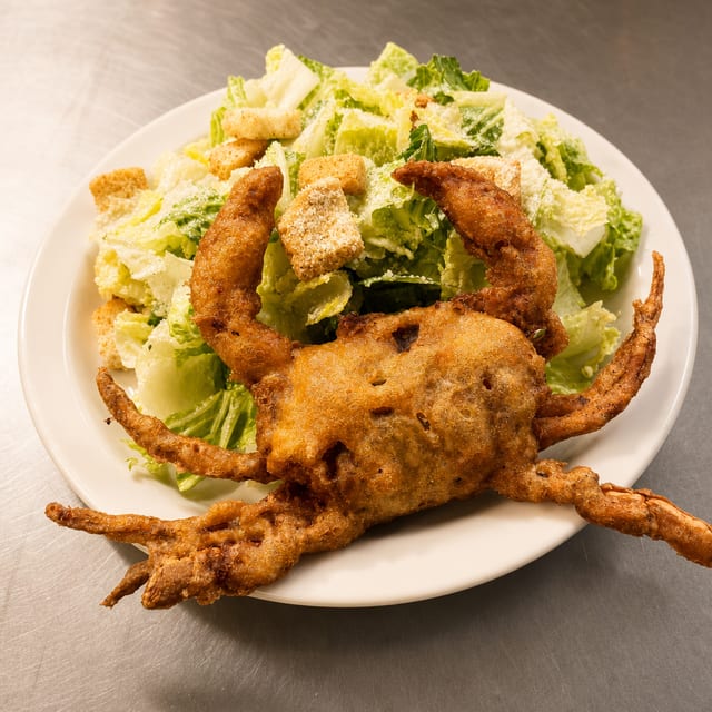 Soft shell Caesar Salad.