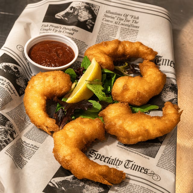 Beer Battered Jumbo Shrimp.
