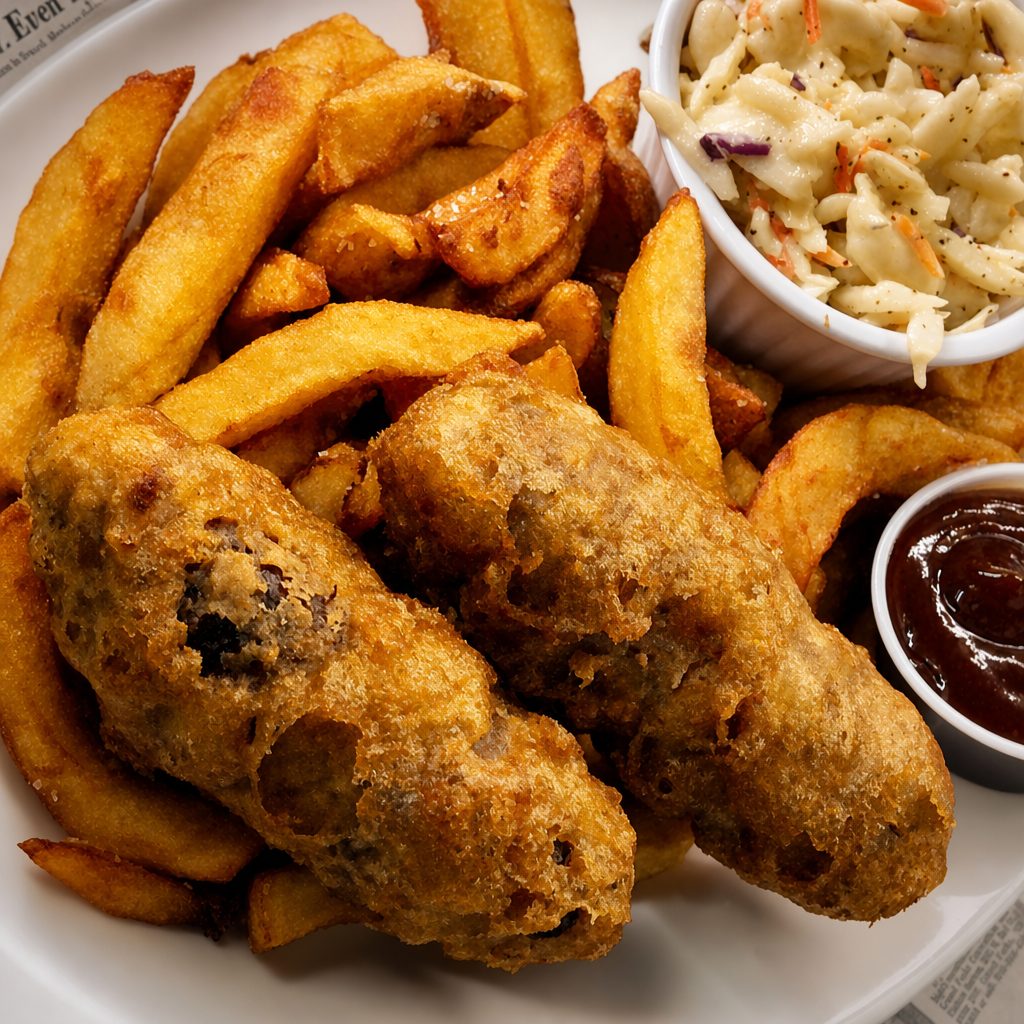 Sausages + Chips.